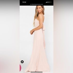 Show Me Your Mumu Lauren Tie Maxi Dress in Dusty Blush Crisp Size Medium